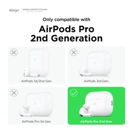 elago [4 Pairs] Ear Covers Compatible with AirPods Pro 2nd Generation - Comfortable and Secure Fit, Improved Sound Quality, Compatible with AirPods Pro 2nd (Dark Grey)