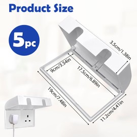 5PCS UK Plug Socket Covers, Childproof Double Socket Protector, Socket Cover Box for Baby Safety, Universal Electrical Outlet Protectors for Home Safety, Baby & Pet Proof Design