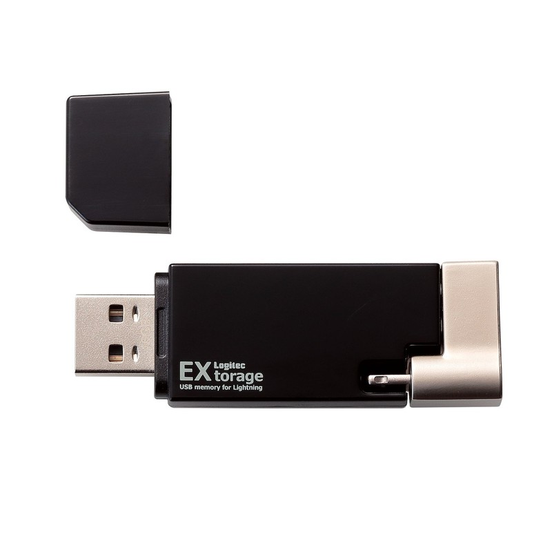 Logitech LMF-LGU3A016GBK Lightning USB Memory, 16GB MicroB/Type C Converter Adapter