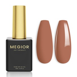 MEGIOR Camel Gel Nail Polish 15ML Camel Color Soak Off UV LED Gel Polish Nail Art Manicure & Pedicure Salon DIY at Home Gift for Women, 0.5 OZ