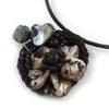 Avalaya Black Shell Component, Acrylic Bead Floral Pendant Flex Wire