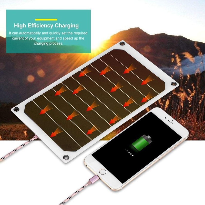 5V 10W USB Solar Panel, IP64 Waterproof Portable Solar Charging