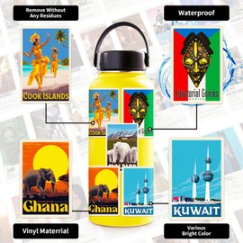 100Pcs World Landmarks Stickers, Vinyl Waterproof Stickers, Landmark Poster Sticker, City Landmarks Stickers, for Personalize Laptop, Guitar, Helmet, Skateboard, Luggage