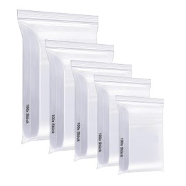 Grip Seal Bags, Set of Zip Lock Bag, Tear-Resistant and Transparent Polybags with Grip Seal, Plastic Bags, Packaging Bags, Small and Large, 500 Pieces, 500X
