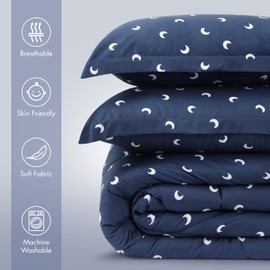 Utopia Bedding All Season Moon Comforter Set with 2 Pillow Cases, 3 Piece Soft Brushed Microfiber Kids Bedding Set for Boys/Girls, Machine Washable (Twin)