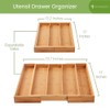 Purawood Kitchen Drawer Organizer - Expandable Utensil Drawer Organizer for