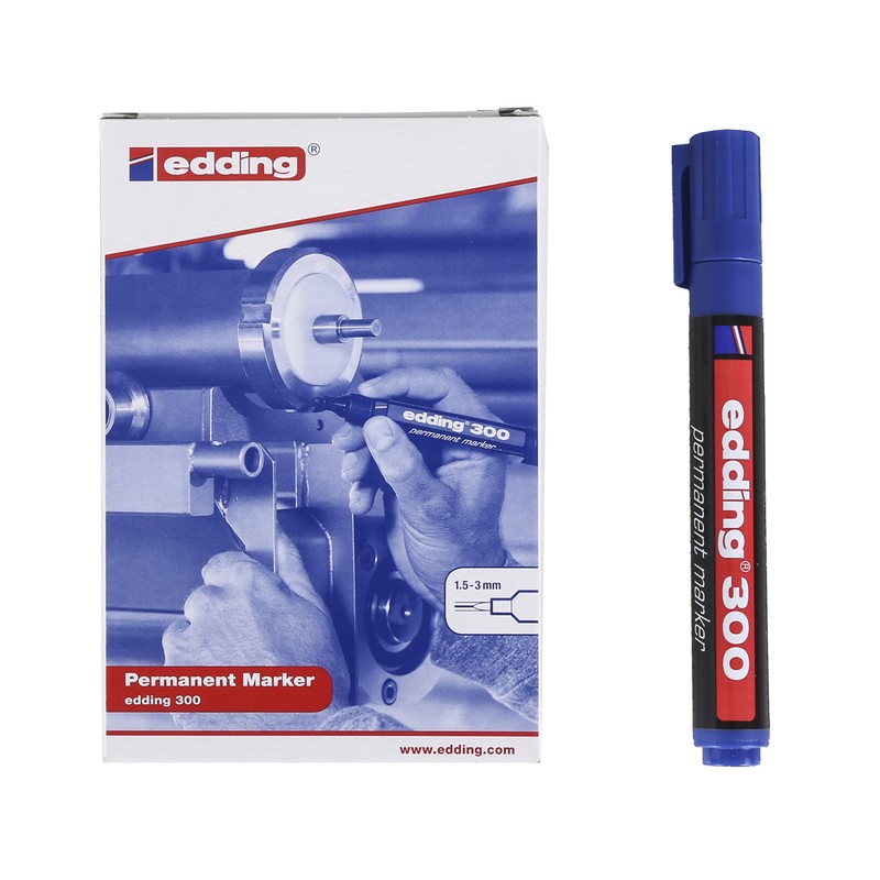 edding 300 Permanent Markers – Blue – 10 Pens –