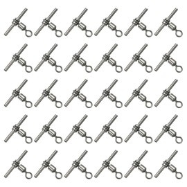 PATIKIL 70Lbs Fishing Swivels, 30 Pack 3-Way T-Shape Brass Swivels Sleeve Fishing Tackle High Strength Cross Line Swivels for Rigs Freshwater Saltwater (5#)