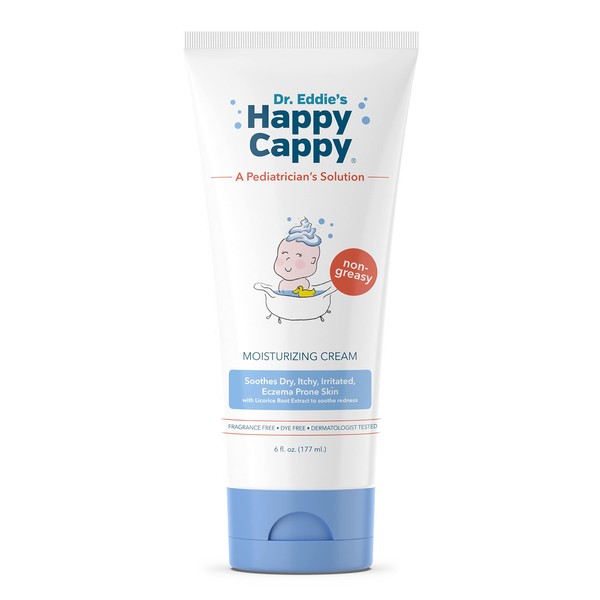 Happy Cappy Dr. Eddie's Pediatrician-Formulated Moisturizing Baby Lotion - Gentle, Paraben Free, Hypoallergenic, Sulfate Free - Soothes Dry Skin, Eczema and Reduces Redness, 6 oz