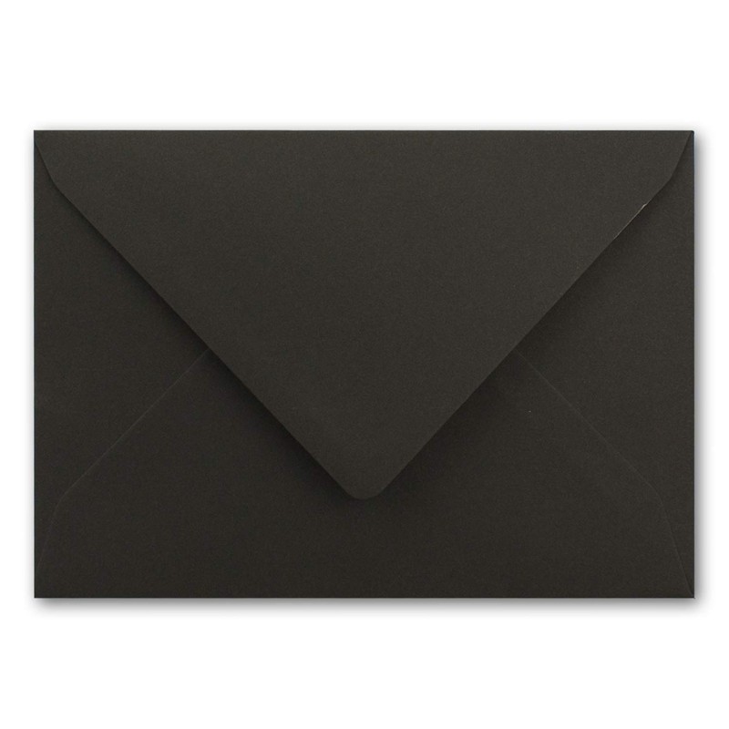 50 x metallic gold lined envelopes DIN C5, black, 156