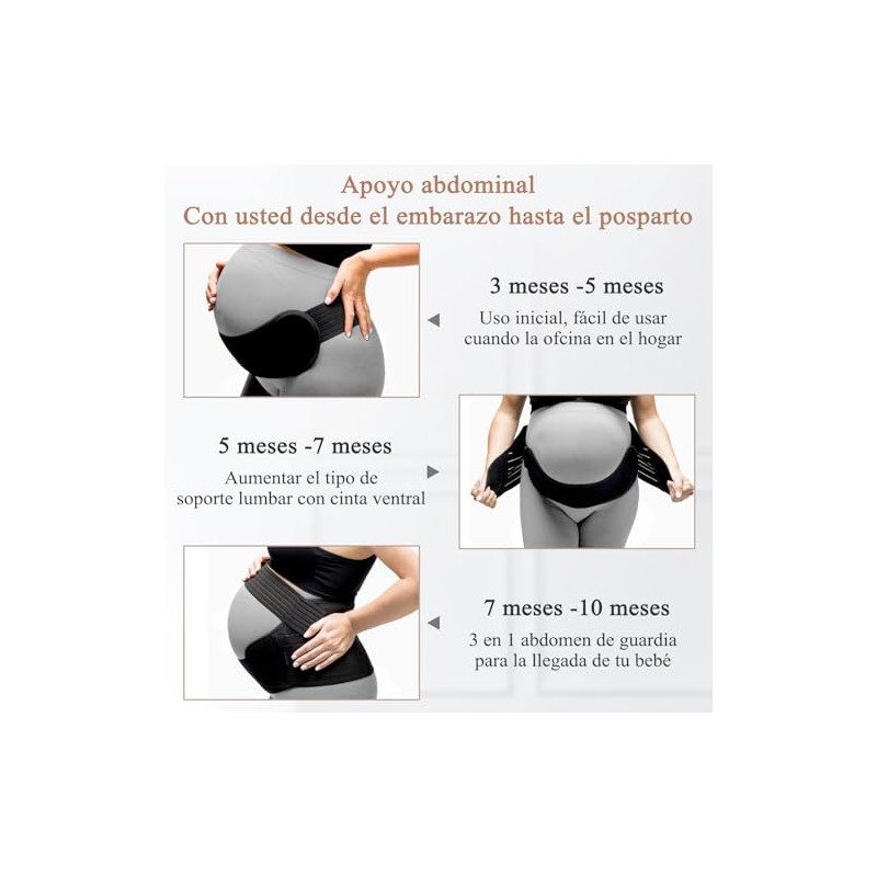 Faja de Embarazo con Soporte, Alivia Dolor Lumbar, De Espalda