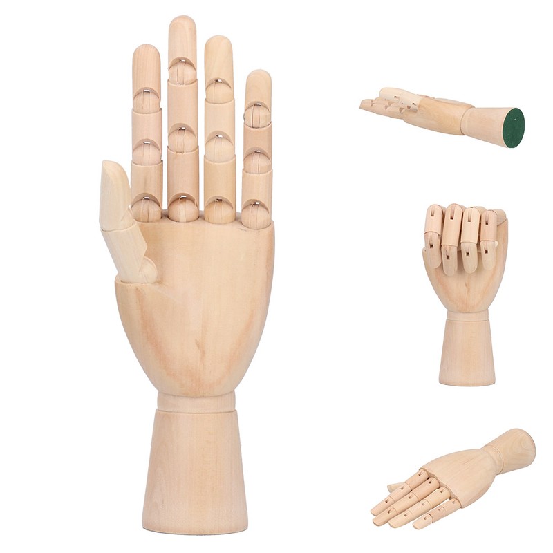 Wooden Hand Model Art Joint Puppet Decoration Artist Drawing Wood
