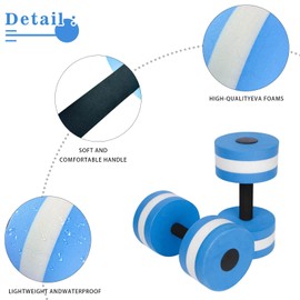 BigBoss Sports Aquatic Exercise Dumbbells Aqua Fitness Barbells Exercise Hand Bars - Set of 2 - for Water Aerobics (Blue)