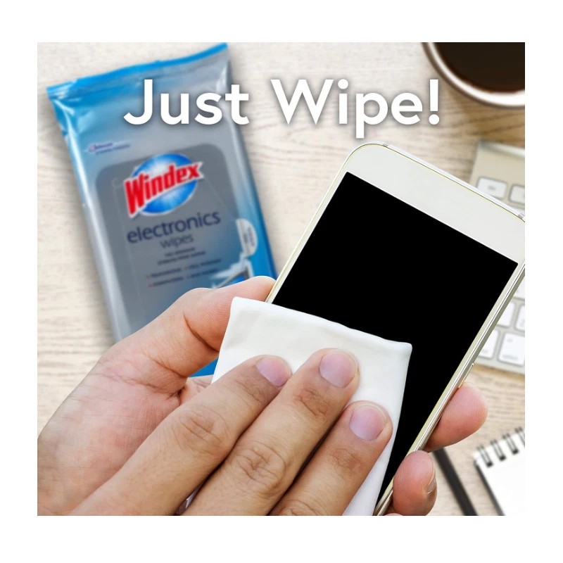 Windex Electronics Wipes Pre-Moistened Clean and Provide a Streak-Free Shine,