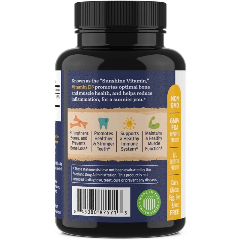 Vitamina D3 50,000iu Inmunidad Corazon 120 Capsulas Eg D72