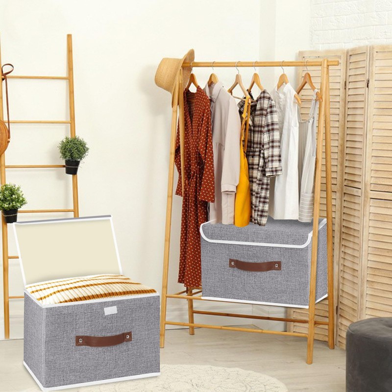 Yawinhe Storage Boxes with Lids 3 Pack, Collapsible Storage Bin