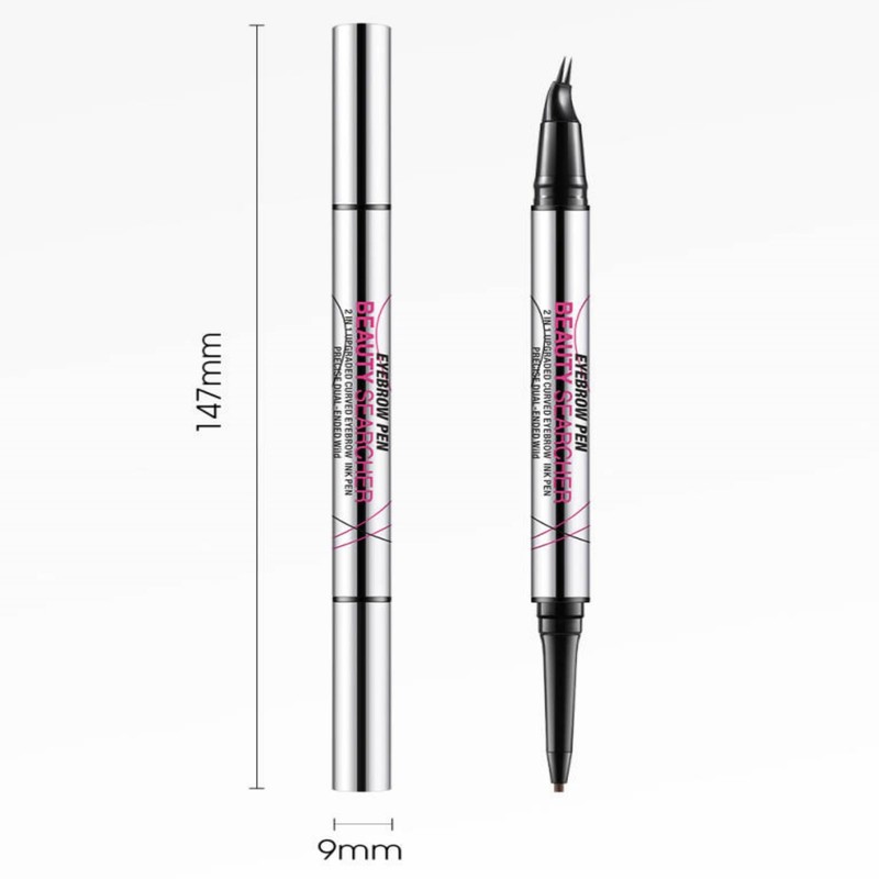 Curved Eyebrow Pen, 2-in-1 Dual Ended Eyebrow Pencil, Microblading Eyebrow