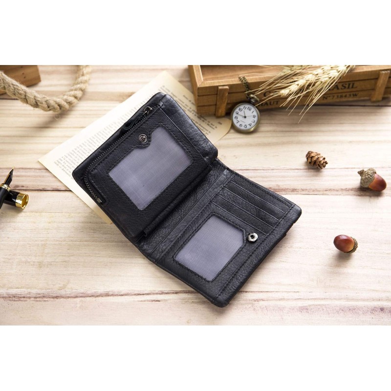 Genuine Leather Wallet for Men, RFID Blocking Antimagnetic Credit Card