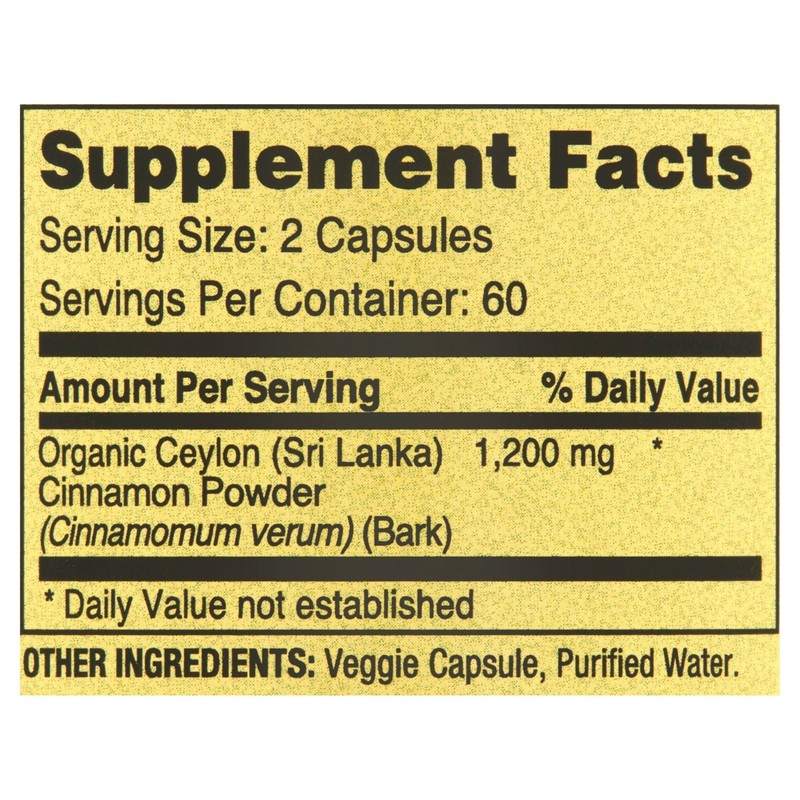 Spring Valley Ceylon Cinnamon 1200mg- 120ct Capsules (Pack of 2),