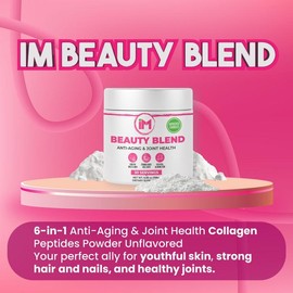 IM Beauty Blend Collagen Powder – 2 Bottles, 30 Servings Each | With Hyaluronic Acid & Vitamin B6 | Supports Anti-Aging, Joint Health, Hair, Skin & Nails