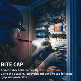 KunHe Probe 6 Pack LED 250 Lumens Pen Flashlight High Lumens with AA*12 Alkaline Batteries(Included) and Magnetic Base for Inspection Repair Engineer Gift for Husband Dad