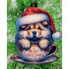 Generic Chow Chow Santa Pup in Merry Christmas Tea Cup