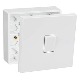 SHP Electrical® 10A Single One Gang Two Way Light Switch & Premium Single Surface Mount 25mm Pattress Box 1 Gang Set Electrical Switch