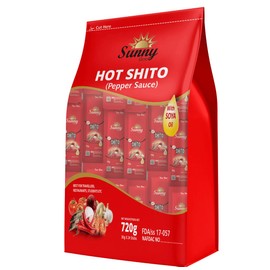 Sunny Hot Shito Pepper Sauce, 24 Sticks, 720g, Individual Packets for Travel