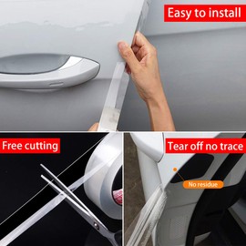 Universal Car Door Edge Guard, 2In x 33Ft Door Sill Protector, Automotive Anti-Collision Strip for Car Door Edge/Front and Rear Bumper/Door Sill Protector, Transparent