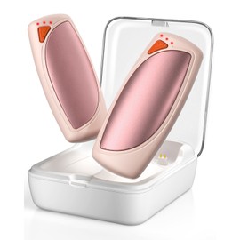 Hand Warmers Rechargeable with Charge Case, 2 Packs 14,000mAh Electric Hand Warmer Battery Powered Dual Sided Reusable Long Battery Life Portable Pocket Heater Gifts for Men Women Golf, Hunting Gear