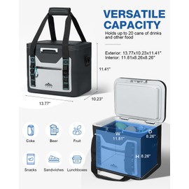 Lekesky Soft Cooler Bag 20 Can, Leakproof Insulated Cooler Backpack, Insulated Bag Portable Ice Chest Box for Beach, Beverage, Travel, Camping, Picnic, Trips, Floating Cooler with Zipper