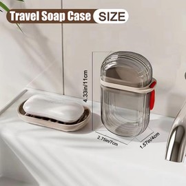 Travel Soap Case,3Pcs Portable Clear Travel Soap Box, Leakproof Soap Container with Lid for Bathroom, Shower, Gym, School, Camping, Vacation, Outdoor, Transparent-Black