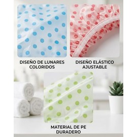 12 Piezas Gorra De Baño Mujer, Gorra De Baño Para La Ducha Y Protección Capilar, Para Cabello Largo, Uso En Duchas, Maquillaje, Spa, Viajes Y Hogar, D