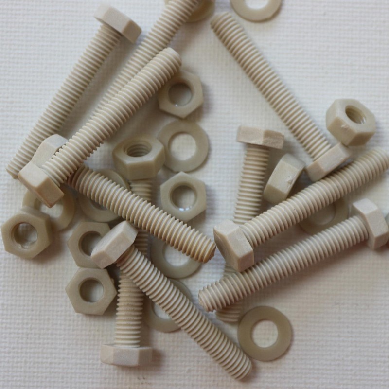 10 x M6 x 40mm PPS Hex Bolts Plastic Screws