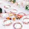 OBUSATT 100PCS Floral Spring Party Plates 9 Inch Flowers Pink