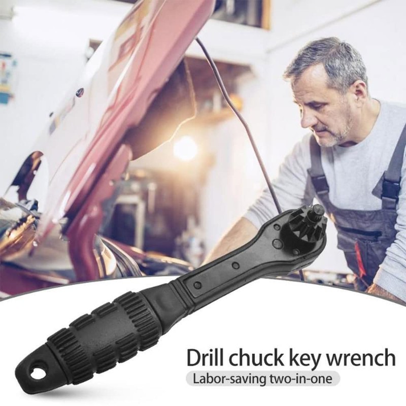 2 in 1 Drill Chuck Spanner, Professional Ratchet Wrench Dual-Use