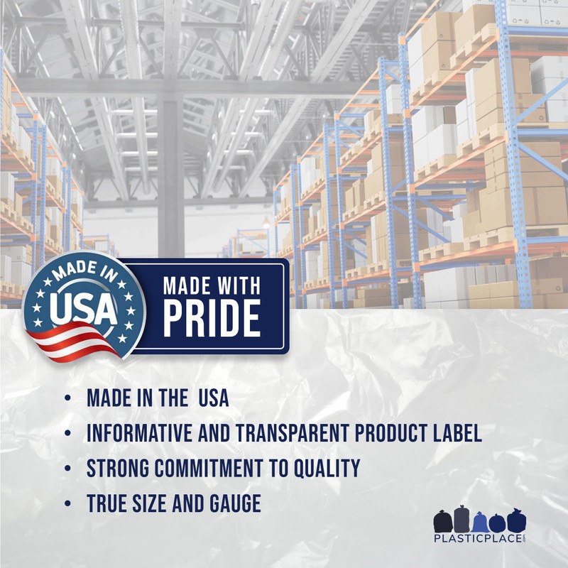 Plasticplace 95-96 Gallon Trash Bags │ 2.0 Mil │ Black