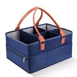 Organizador de pañales para bebé, cesta grande portátil de almacenamiento de pañales para pañales de personalidad, separador desmontable para pañales, toallitas de bebé y juguetes para niños,