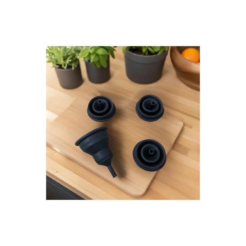 Collapsible Funnels Food Grade Silicone Set of 4-Small Size for