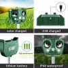 Ultrasonic Solar Animal Repeller 5 Modes with Motion Sensor Flashing