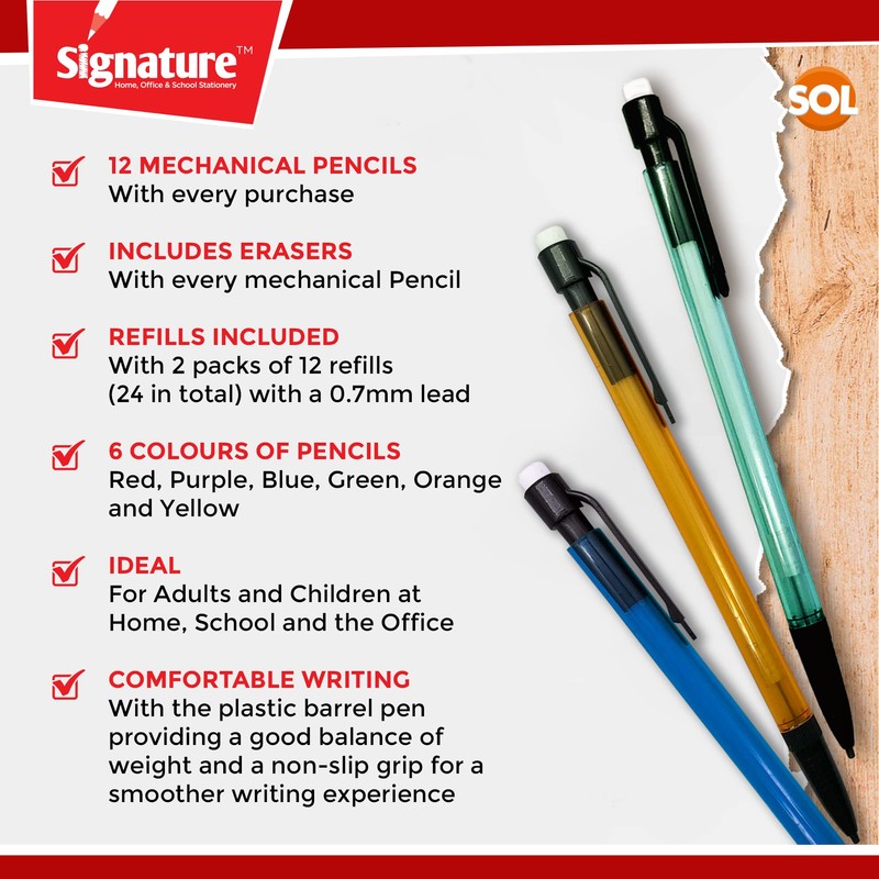 12pk Mechanical Pencil 0.7mm HB | Mechanical Pencils Set With