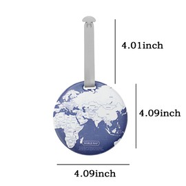 WUBAYI Pack of 4 Luggage Tags World Map Luggage Tags with Address Label Waterproof Address Tag Name Address Signs Handbag Tag Suitcase Bag Labels for Travel Bags, Suitcases, Backpacks