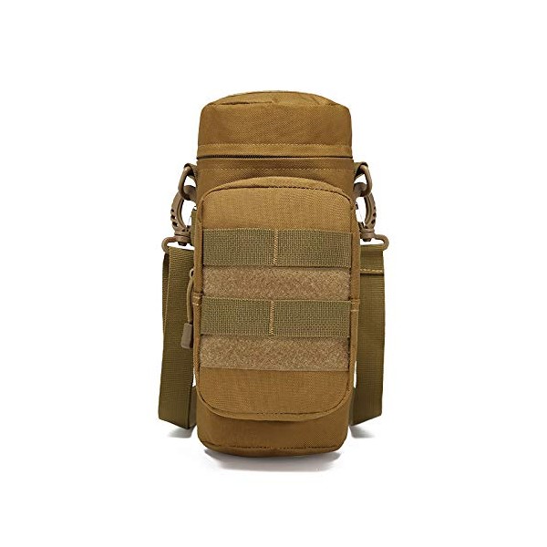 Sirius Survival Tactical MOLLE Water Bottle Holder - Military Style Water Pouch Attachment for Tactical Carry Bags (Tan)