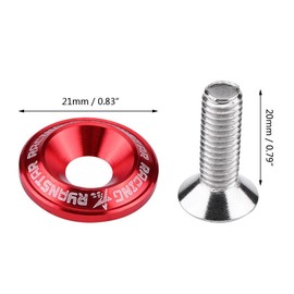 20pcs Aluminum Bumper Washer, Engine Bumper Washer Bolt Kit(Red) aluminum washers