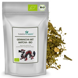 tea`s finest® Grüner Tee Japan Genmaicha mit Matcha - BIO (100% japanischer Grüntee aus kbA) (250 Gramm)
