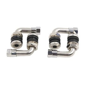 uxcell 4 Pcs 110 Degree Angle Anti-Leakage Tubeless Tire Valve Stem Cap Silver Tone for Motorcycle