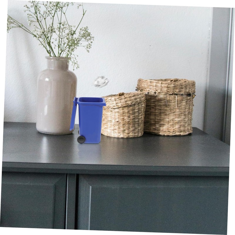Operitacx Miniature Desk Trash Bin Multifunctional Wastebasket for Home and