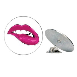 NYC Jewelers Sexy Lip Bite Metal 0.75" Lapel Hat Pin Tie Tack Pinback