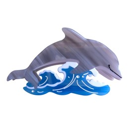 Funny Sea Dolphin Hair Clip,Acetate Claw Clips,Small Hair Clips for Women,Funny Hair Clips for Girl,Grey