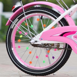 VICZON Pack of 144 Colourful Bicycle Spoke Decorations, Children's Bicycle Accessories, Spoke Clips, Spoke Clicker, Children's Bicycle Luminous Accessories, Reflective Spoke Beads for Girls and Boys